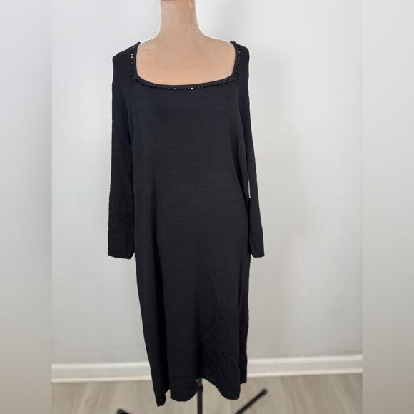 Heidi Weisel Chic Long Sleeve Black Dress - Picture 2 of 8
